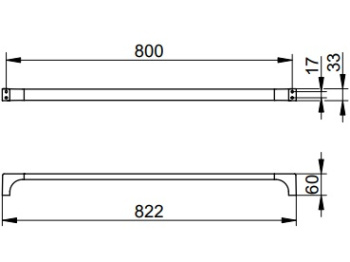 Полотенцедержатель Keuco Edition 11 11101350800 титан чёрный шлифованный