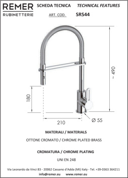 Смеситель для кухни Remer Elegant Gourmet  SR544