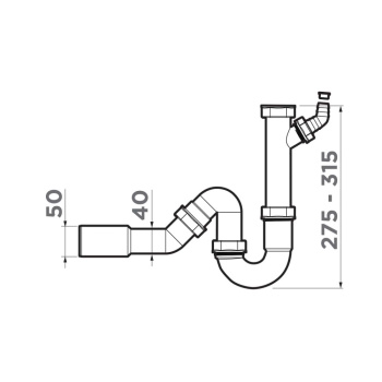 Сливная трубка для измельчителя Omoikiri NA-01 4956655