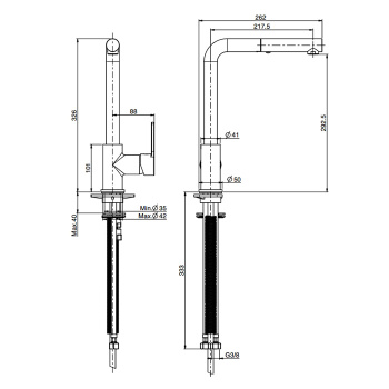 Смеситель для кухни Fima Carlo Frattini Kitchen на 1 отверстие, с выдвижной лейкой, хром F7029WOTCR