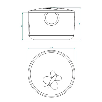 Коробка для таблеток керамическая THG Capucine Vert Decor Platine A7E-A02-4616 белый