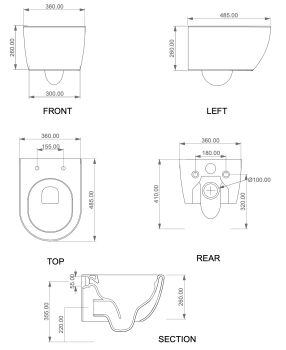 Чаша подвесного унитаза GSG Ceramic Design Like LKWCSOXXS000 укороченная белый глянцевый