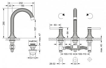 Смеситель для раковины Jorger Cronos 637.30.305.040 латунь