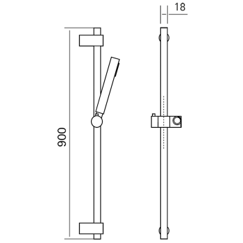 Душевой гарнитур Cisal Xion ручная лейка,шланг 150 см,штанга 90 см, нержавеющая сталь DS010620D1