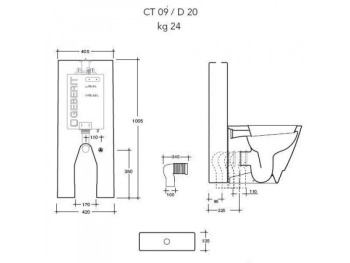 Бачок для унитаза моноблок Simas CT 09 nero черный