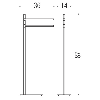 Стойка с полотецедержателем Colombo Square 80.4см черный матовый B9901.NM