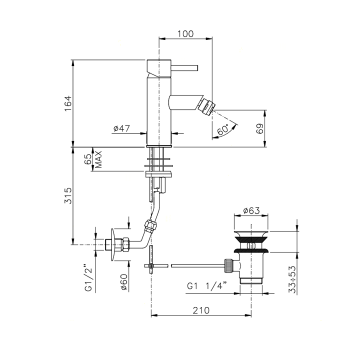 Смеситель для биде Nicolazzi Olympus  3703CR