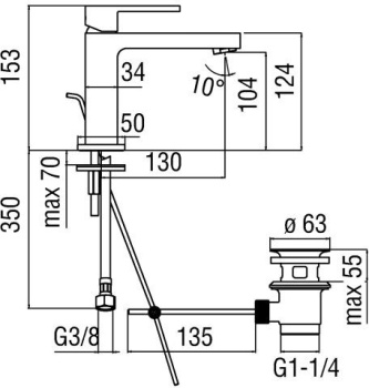 Cмеситель для раковины Nobili Up UP94118/1CR хром