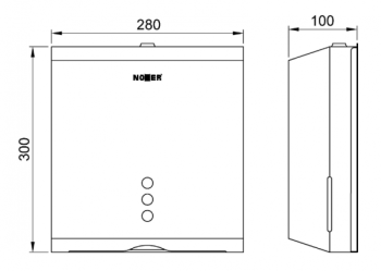 Диспенсер для бумажных полотенец Nofer из нержавеющей стали черный 300х280х100 мм 04006.N