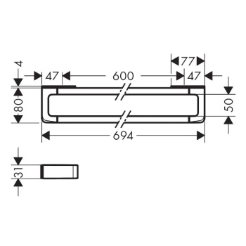 Axor Universal Полотенцедержатель 60см., подвесной, цвет: полированное золото 42832990