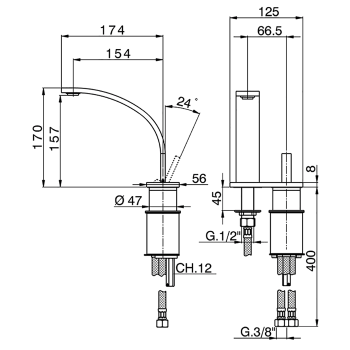 Смеситель для раковины Cisal Wave WA00652021 хром