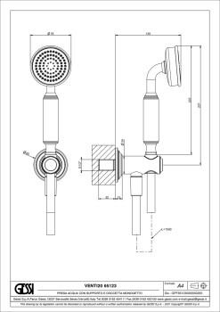 Гигиенический душ Gessi Venti20 65123.727 Brass Brushed PVD