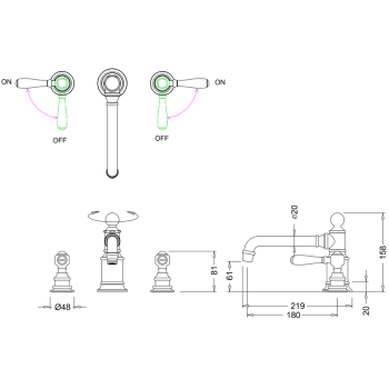 Смеситель для раковины Burlington ARC 2015 CHR хром