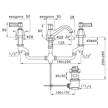 Смеситель для раковины Stella Eccelsa Leve 3224 EL 00011 AU00 золото