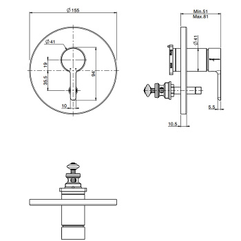 Смеситель для душа Fima Carlo Frattini Snap встраиваемый, с переключателем на 2 выхода, хром F3119X2CR