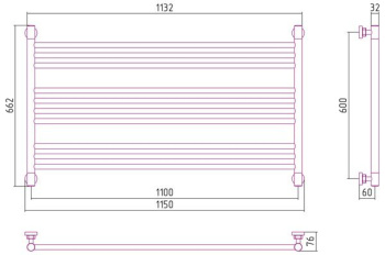 Полотенцесушитель водяной Сунержа Богема L 600х1100 00-0202-6011