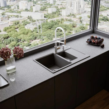 Смеситель для кухни Omoikiri Sinto 2 Plus GM-R вороненая сталь красный 4994467