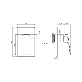 Смеситель для душа Fima Carlo Frattini Fit на 1 источник, встраиваемый (внешняя часть), белый матовый F3389X1BS