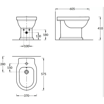 Биде напольное Kerama Marazzi Pompei белое глянцевое PO.bidet.01