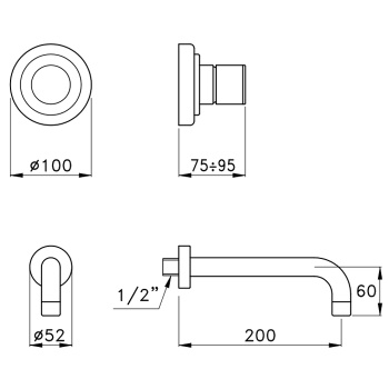 Встраиваемый смеситель для раковины Stella Bamboo 3861mc P.v BT 01413 CR00 хром