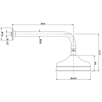 Верхний душ Nicolazzi Anticalcare круглая с креплением со стены D. 200 5702CR20