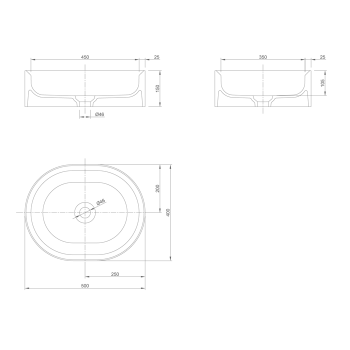 Раковина KNIEF Glow на столешницу 50x40x15 см с интегрированным сливом белая матовая 0600-066-01