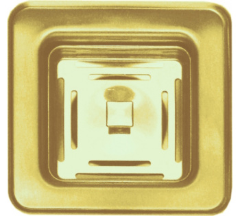 Выпуск для мойки квадратный с вертикальным переливом POP UP GOLD,