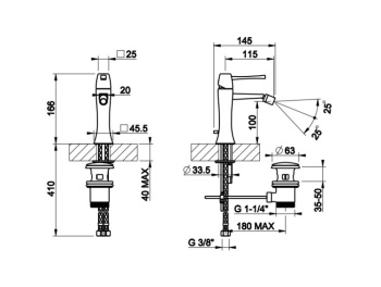 Смеситель для биде Gessi 31107.031 Chrome