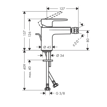 Смеситель для биде Hansgrohe Vernis Blend 71210670, матовый чёрный
