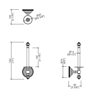 Держатель запасного рулона Devon&Devon Gemstone 254 мм никель блестящий GEM711NK/PS