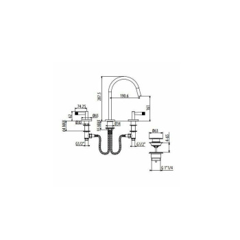 Смеситель для раковины Gattoni Md MD100/20C0 ручки pella, хром