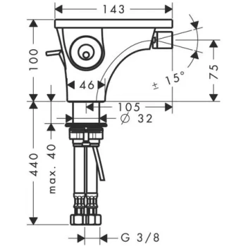Смеситель для биде AXOR Massaud 18210000 - хром