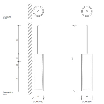 Ершик для унитаза Decor Walther Stone 970854 белый/хром