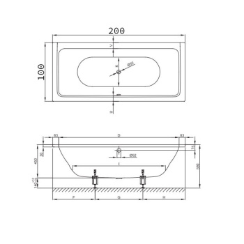 Стальная ванна Bette Free 200x100 6832-000