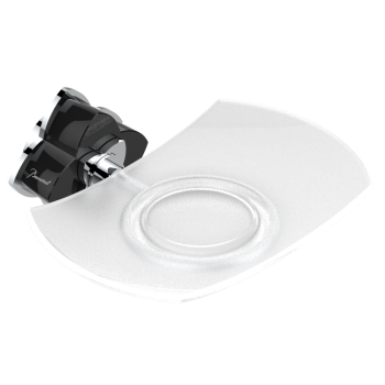 Мыльница стеклянная THG Petale De Cristal Noir U6D-A02-500 хром
