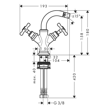 Axor Montreux Смеситель для биде, 1 отв., цвет: полированное золото 16520990