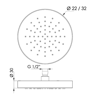 Верхний душ Daniel SSA578H3CM32 нержавеющая сталь