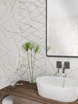 Керамическая плитка Eletto Ceramica Bianco Covelano Bianco Covelano Rombi 24.2x70 24.2x70 см 588122001