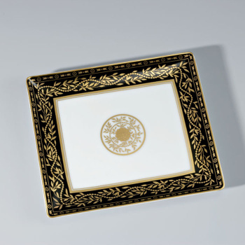 Поднос керамический THG Marquise Noir Decor Or A7F-A02-4613 белый