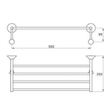 Полочка для полотенец Stella Roma 1066 хром RM 10019 CR00