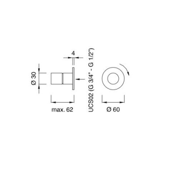 Вентиль запорный CEA Design Cartesio CAR 40 S для горячей воды сталь