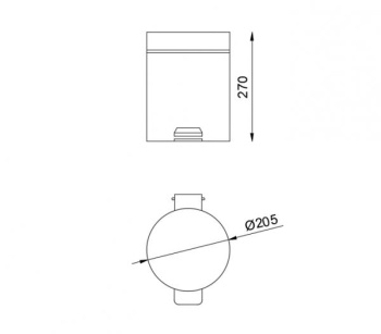 Ведро Nofer из нержавеющей стали 5 л с педалью 09100.05.N