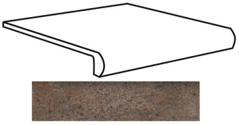 Ступени PELD. CURVO FERRO DI B. OMBRA 36x33