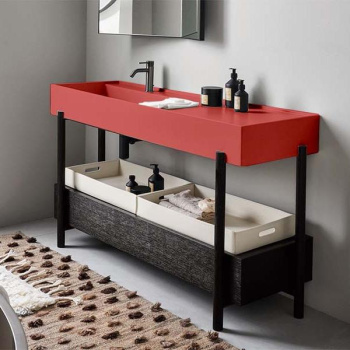 Раковина накладная Cielo Plinio PNLA CO 140 см красный