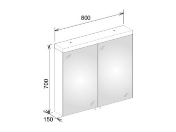 Шкаф зеркальный с подсветкой Keuco Royal Reflex 80 24203171301 серый