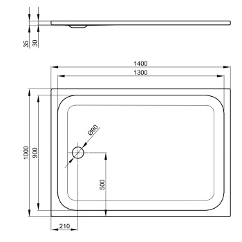 Душевой поддон Bette 140х100 см 5838-000