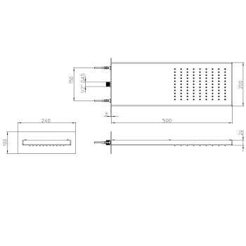 Bossini Manhattan Верхний душ 50х20см, настенный, цвет: хром I00575.030