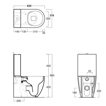 Унитаз моноблок Simas Vignoni VI07bi белый