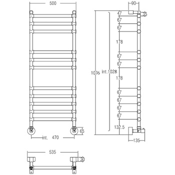 Полотенцесушитель водяной Margaroli Sole 4644711CRN 107X54 хром