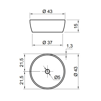 Раковина Antonio Lupi Catino 43, без отв., белый А0002423620